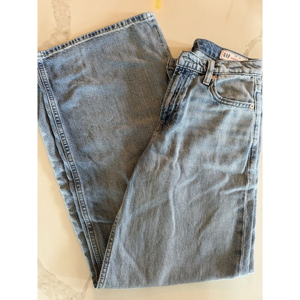 Gap Size 25/0 Baggy Mid-Rise Jeans Inseam 30”